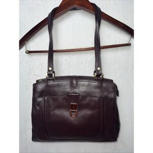 Aigner Shoulder Purse Burgundy Bag Handbag Classic Logo Charm Work